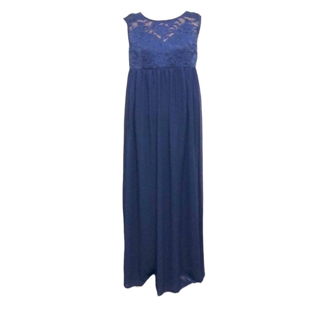 NWT Everpretty Gown Formal Maxi Dress Size 3XL Navy Blue Floral Lace